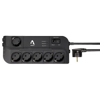Сетевой фильтр Avinity Master/Slave 2м (6 розеток) черный 2500 Вт позолоченные контакты