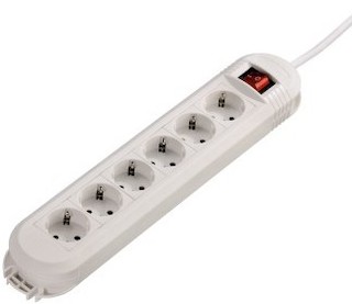 Сетевой удлинитель Hama Colour 1.5м (6розеток) white с выключателем/"защита от детей" (H-108866)