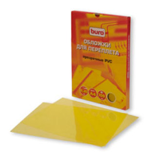 Обложка Buro BU-PVC020y A4 желтая PVC 200мкм 100шт