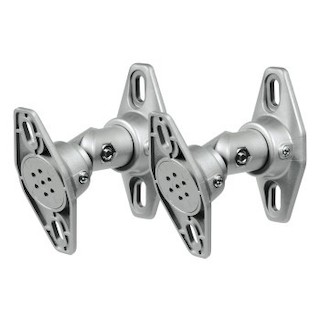 Кронштейн для аудио Hama H-11237 наклоняемый/поворотный до 2кг серебристый (2шт)