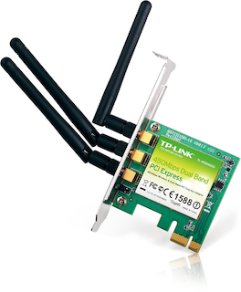 Адаптер TP-Link TL-WDN4800  Wireless N Dual Band PCI Express Adapter (802.11b / g / n, PCI-Ex1, 450Mbps, 3x2dBi