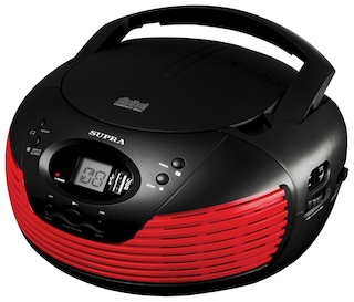 Аудиомагнитола Supra BB-CD120U красный/черный