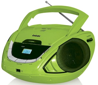 Аудиомагнитола BBK BX190U черный/зеленый