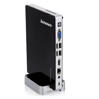 Неттоп Lenovo IdeaCentre Q190 SL i3 3217U (1.8)/2Gb/500GbHDG4000/CR/Windows 8 Single Language 64/GbitEth/WiFi/черный/серебристый