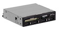 Картридер внутренний 3,5" Ginzzu GR-137U  <All-in-1>  internal 3.5" Black + 4 USB 2.0 port