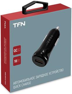 Автомобильное з/у TFN USB, без кабеля, QC3.0 Black  (TFN-CCQC3BK)