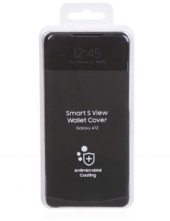 Чехол для Samsung Galaxy A72 Smart S View Wallet Covet черный EF-EA725 (книжка)