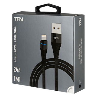 Кабель TFN USB/Lightning KNIGHT, 1.2м черный (TFN-CKNLIGUSB1MBK)