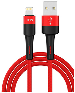 Кабель TFN USB/Lightning, нейлон, 1.2м Red (TFN-C-ENV-AL1MRD)