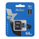 Флеш карта microSDXC 64Gb Netac NT02P500STN-064G-S P500 + adapter