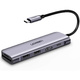 Хаб UGREEN CM195 (70411) USB-C to 2 Ports USB3.0-A Hub + HDMI + TF/SD with PD Power Supply.  Цвет: серый космос