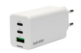 Сетевое з/у Cablexpert 3A 1хUSB 2хType-C QC4.0/PD 65W GaN white (MP3A-PC-65)