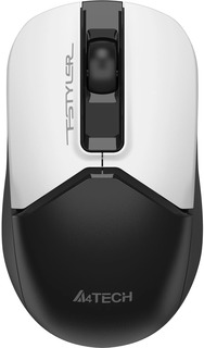 Беспроводная мышь A4 Fstyler FG12S Panda белый/черный оптическая (1200dpi) silent USB (3but)