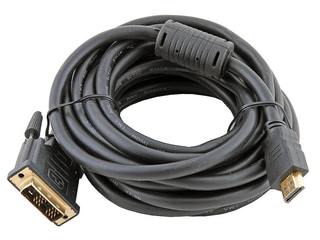 Кабель HDMI-DVI Gembird CC-HDMI-DVI-6, 19M/19M, 1.8м, single link, черный, позол.разъемы, экран, пакет