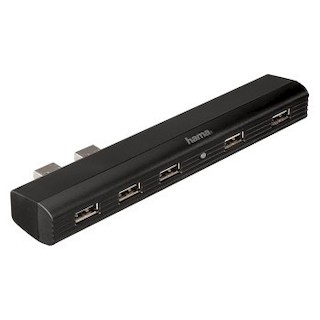 Хаб USB Hama H-115430 Концентратор "V2" USB 2.0 1:5 для PS3/PS3 Slim пассив. светодиод  черн